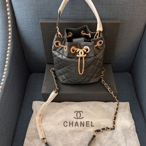 GWP/VIP Chanel Black Quilted Bucket Bag